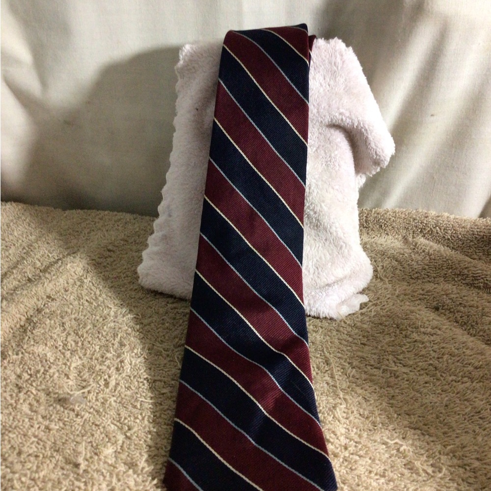 Striped Burgundy and Navy Men's Tie